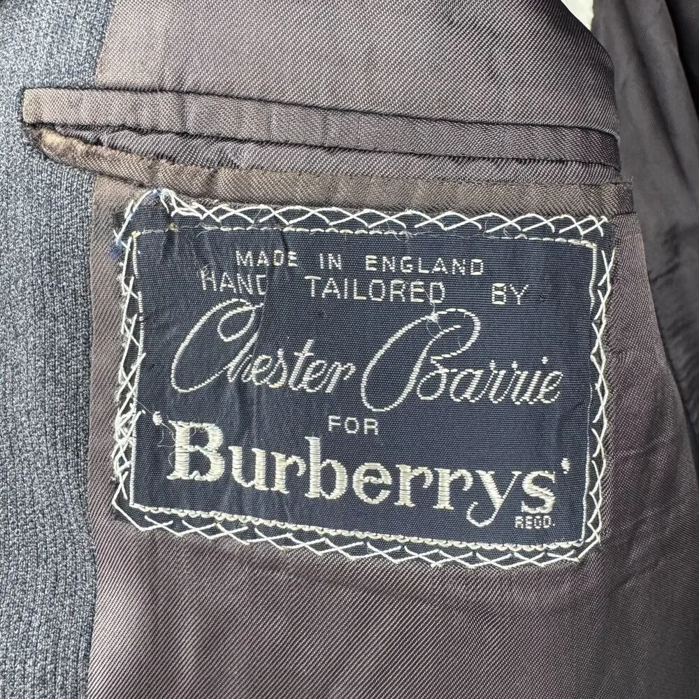 BURBERRY Vintage Dark Gray 2 Button Blazer Jacket Size Large 40